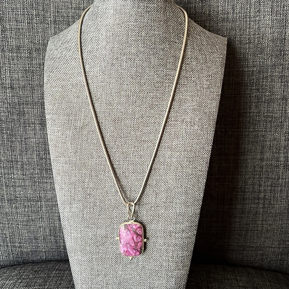 Purple Argentine Rhodochrosite Pendant